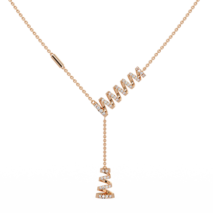 Twirling Ribbon Lariat Chain Pendant