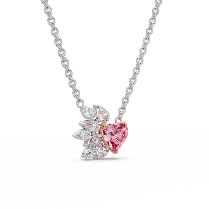 Blossoming Heart Diamond Chain Pendant