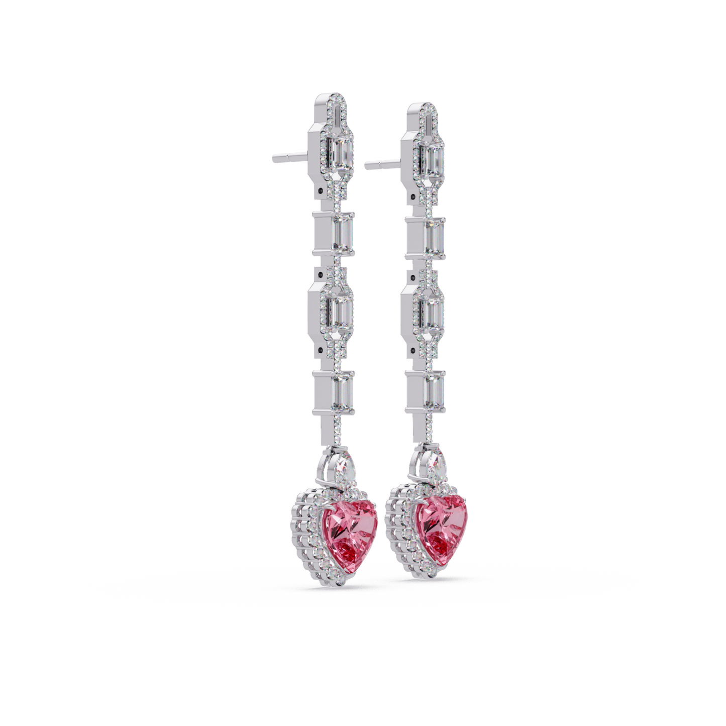 Deco Heart Drop Earrings