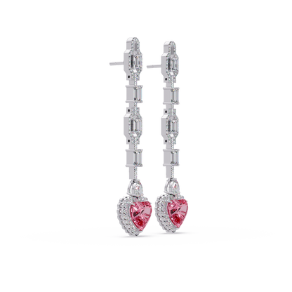 Deco Heart Drop Earrings