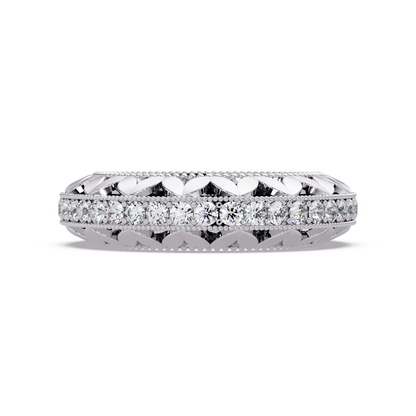 Milgrain Leaf Eternity Band