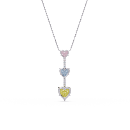 Triple Heart Drop Chain Pendant