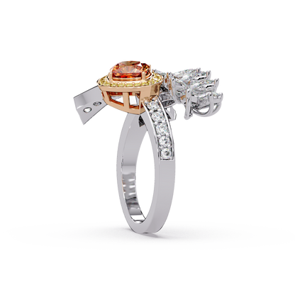 Amber Halo Vine Ring