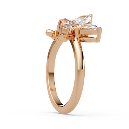 Butterfly Pear Diamond Ring