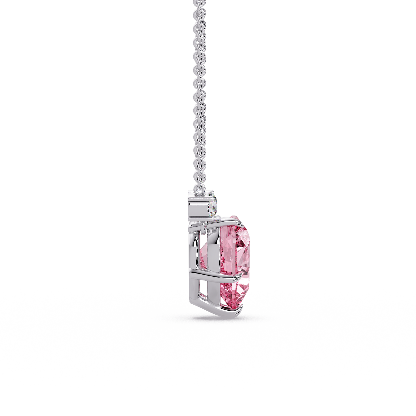 Pink Heart Halo Chain Pendant