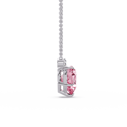 Pink Heart Halo Chain Pendant