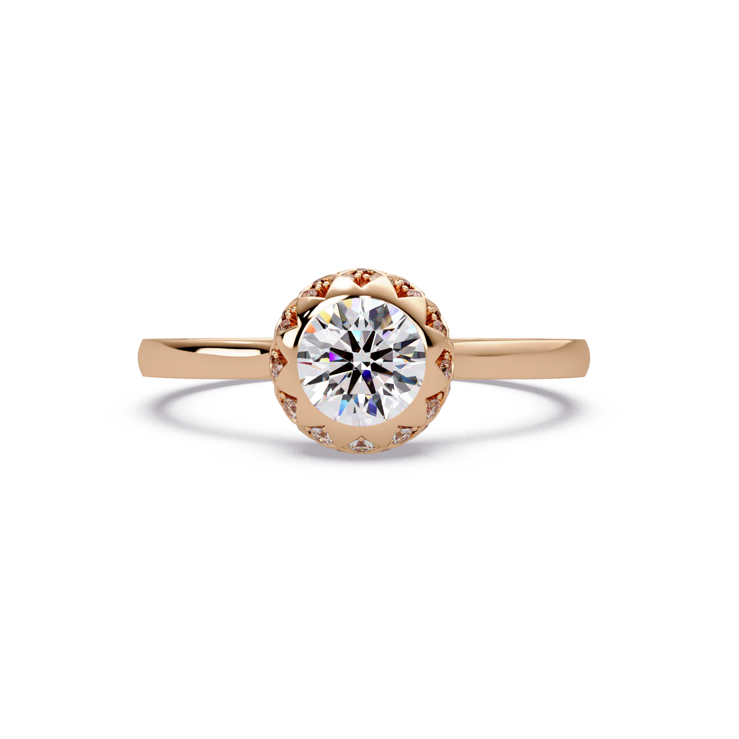 Rose Crown Solitaire Ring - Origine Diamonds lab-grown diamond jewellery