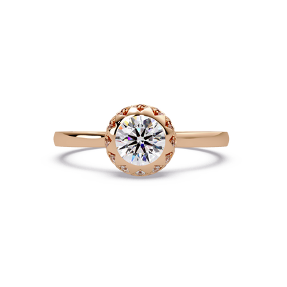 Rose Crown Solitaire Ring - Origine Diamonds lab-grown diamond jewellery