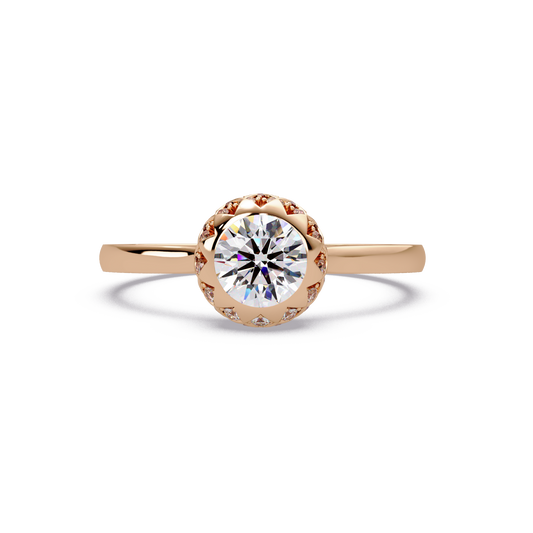 Rose Crown Solitaire Ring - Origine Diamonds lab-grown diamond jewellery