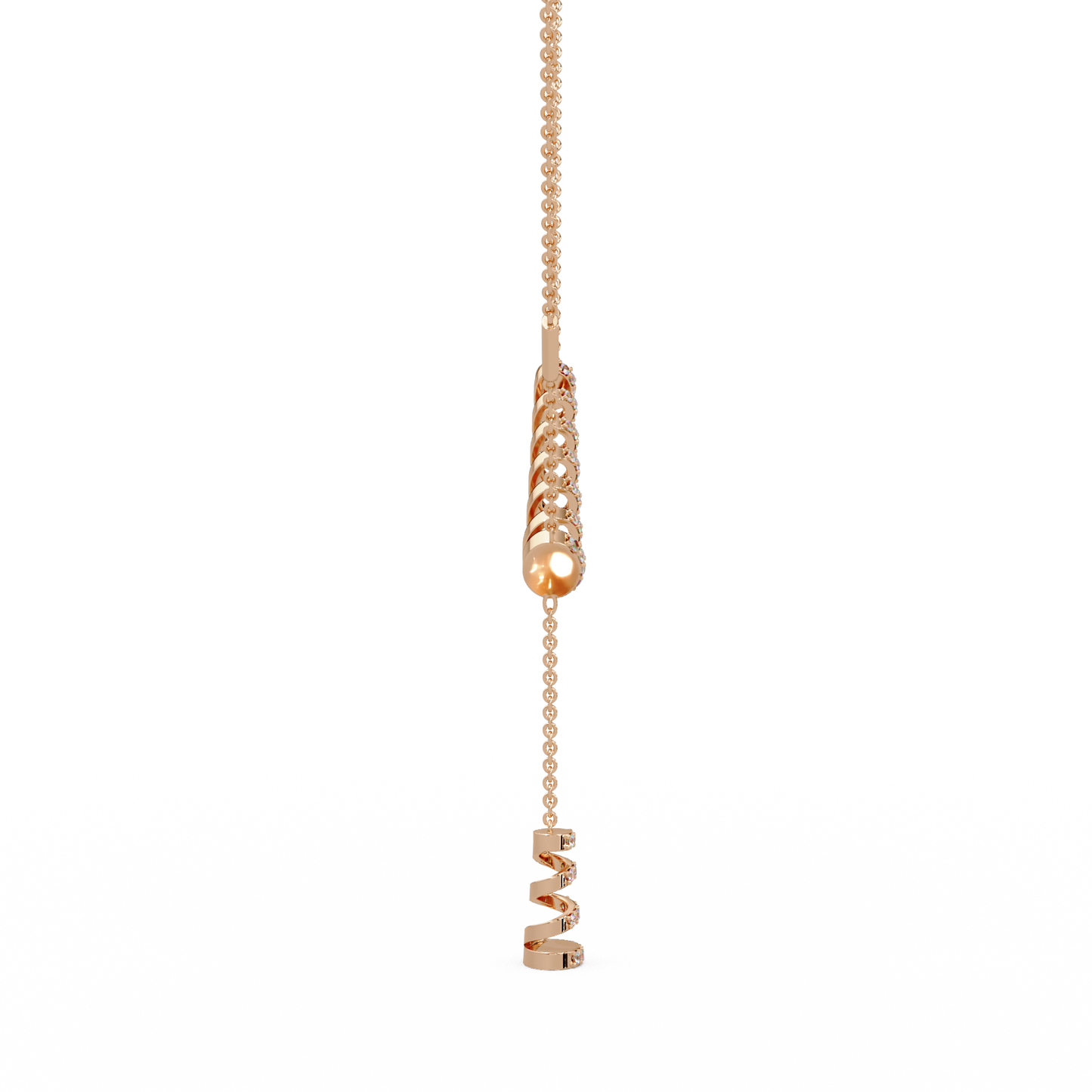 Twirling Ribbon Lariat Chain Pendant