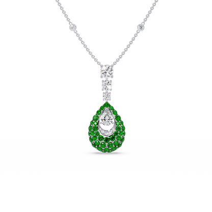 Dewdrop Pavé diamond Chain Pendant - Origine Diamonds lab-grown diamond jewellery