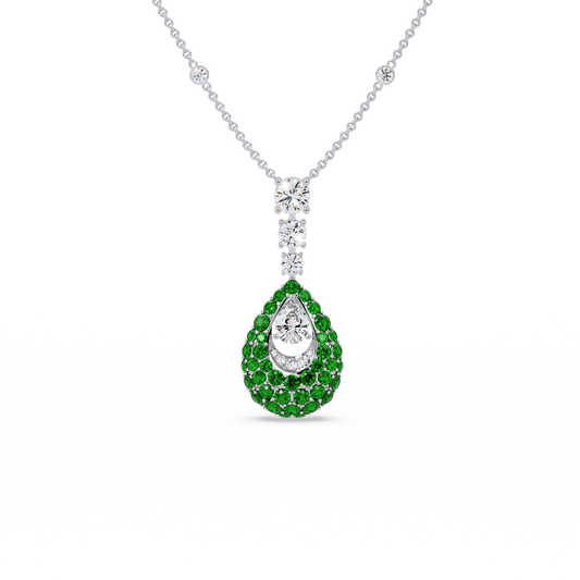 Dewdrop Pavé diamond Chain Pendant - Origine Diamonds lab-grown diamond jewellery