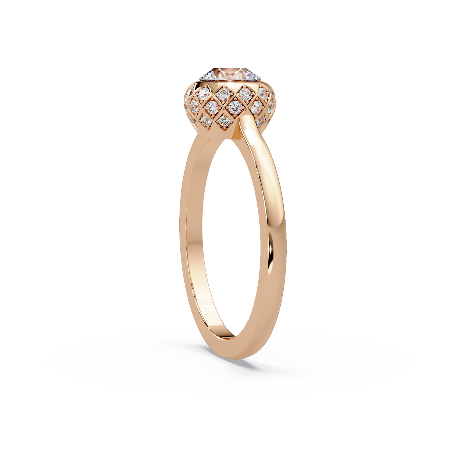 Rose Crown Solitaire Ring