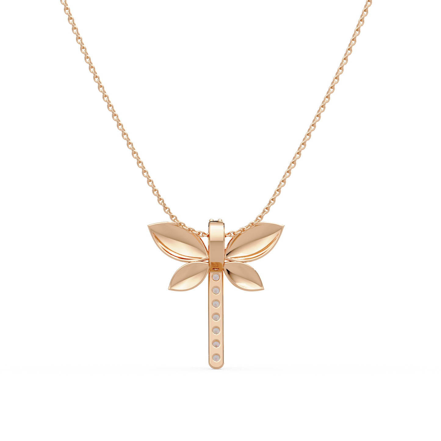 Pave Dragonfly Diamond Chain Pendant