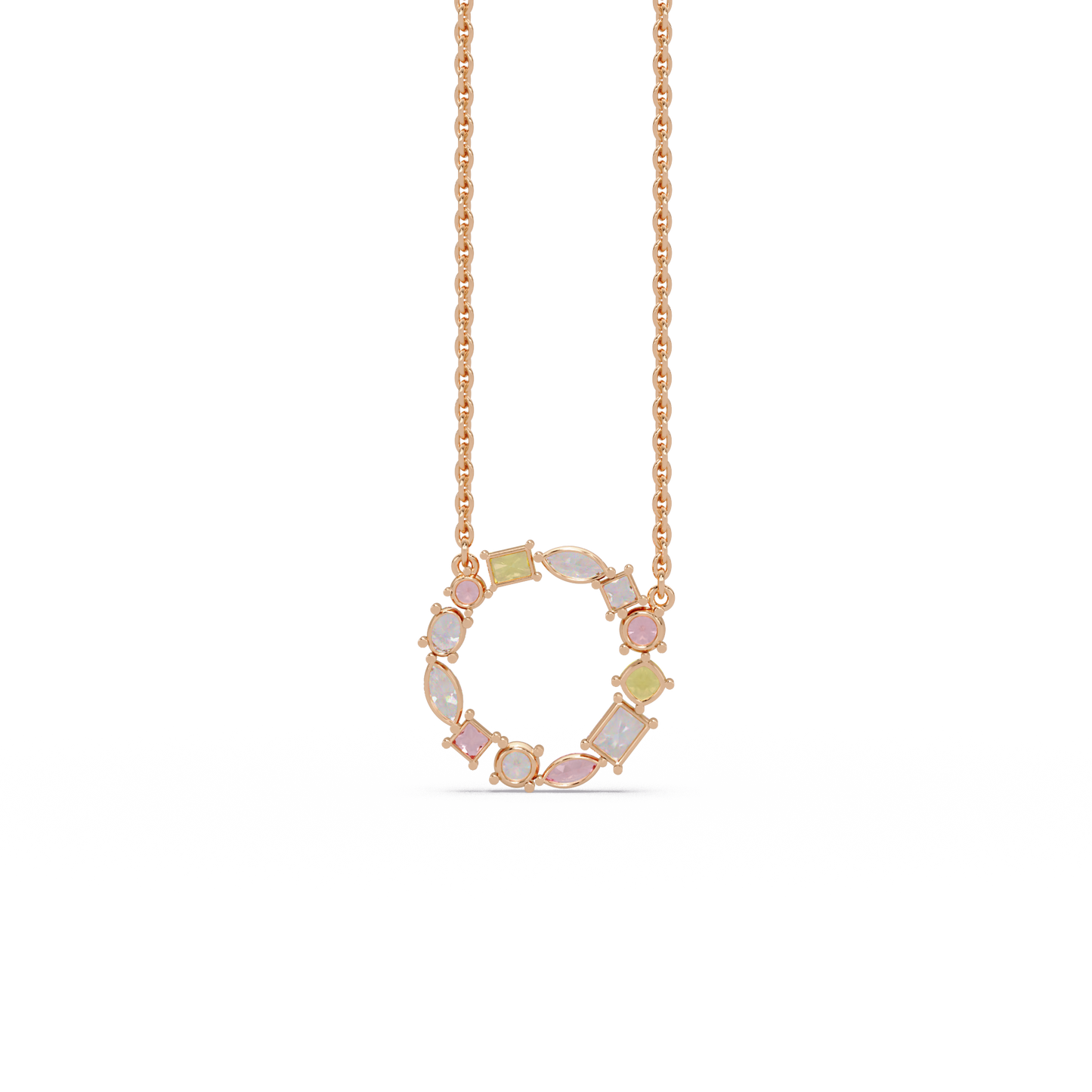 Carousel Mixed Stone Chain Pendant