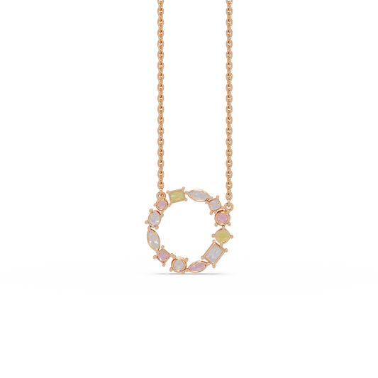 Carousel Mixed Stone Chain Pendant