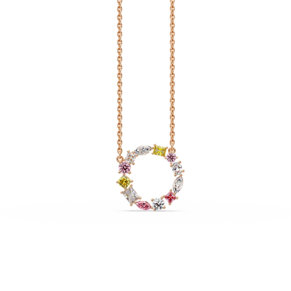 Carousel Mixed Stone Chain Pendant - Origine Diamonds lab-grown diamond jewellery