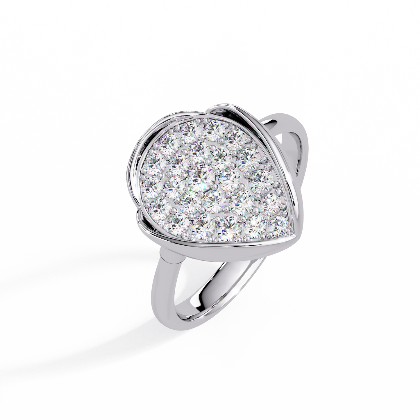 Cushion Cluster Pave Ring