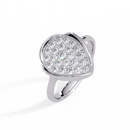 Cushion Cluster Pave Ring