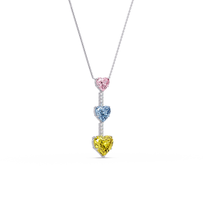 Triple Heart Drop Chain Pendant