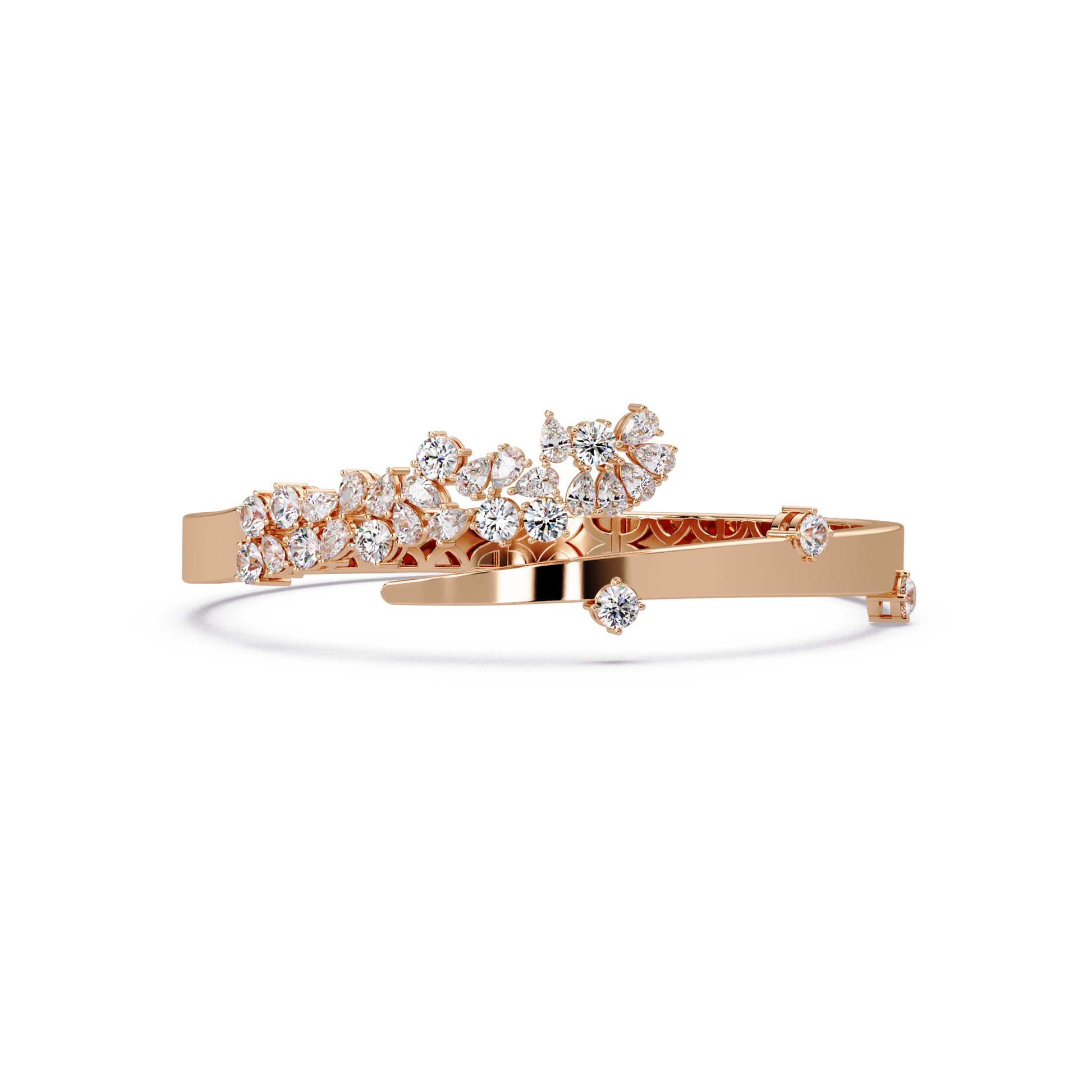Mixed Cluster Cuff Bangle - Origine Diamonds lab-grown diamond jewellery
