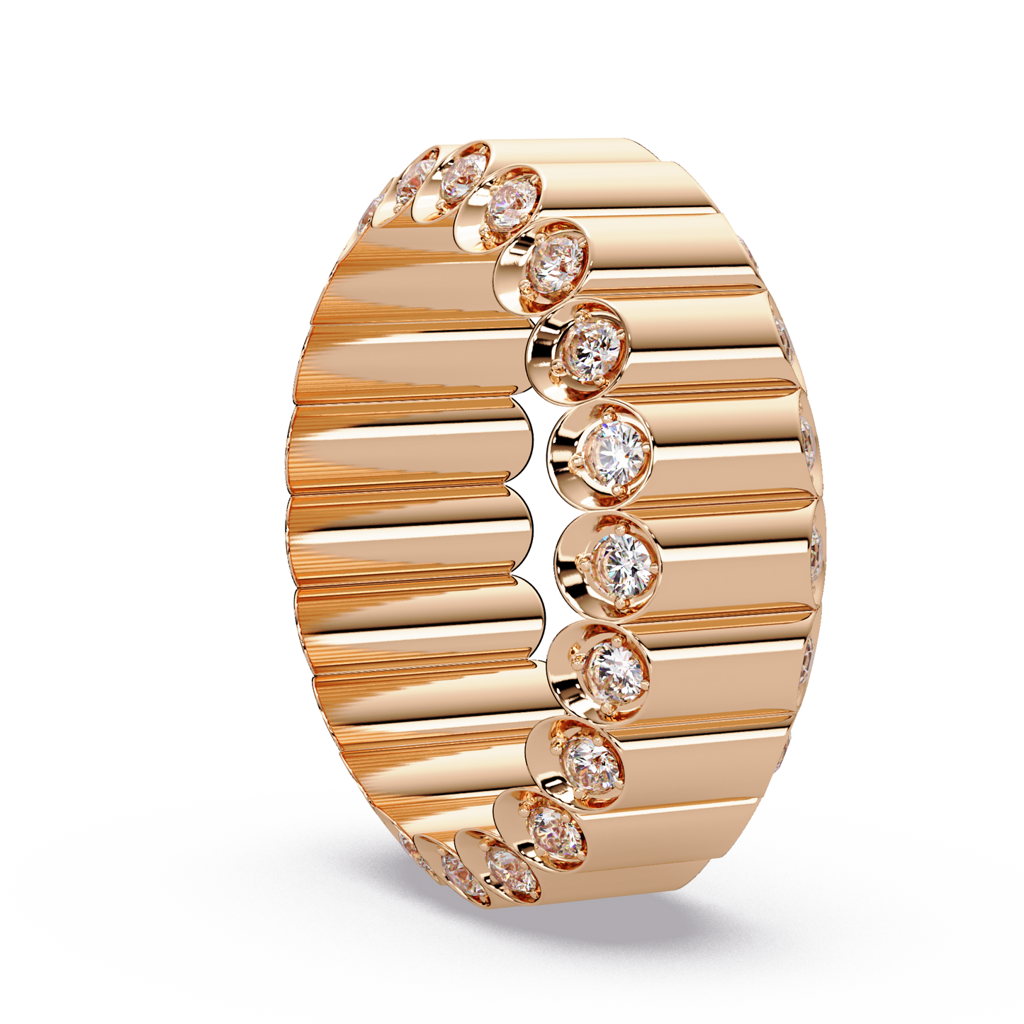 Ribbed Brilliance Eternity Band