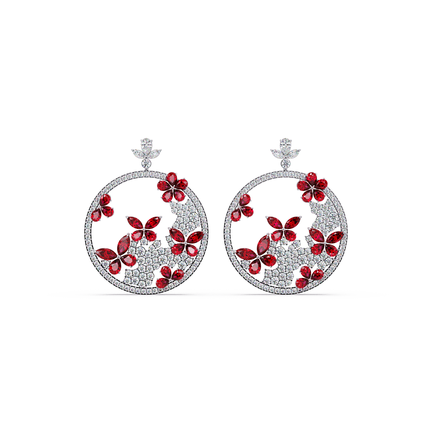 Garden Hoop Petal Earrings