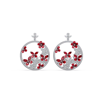 Garden Hoop Petal Earrings