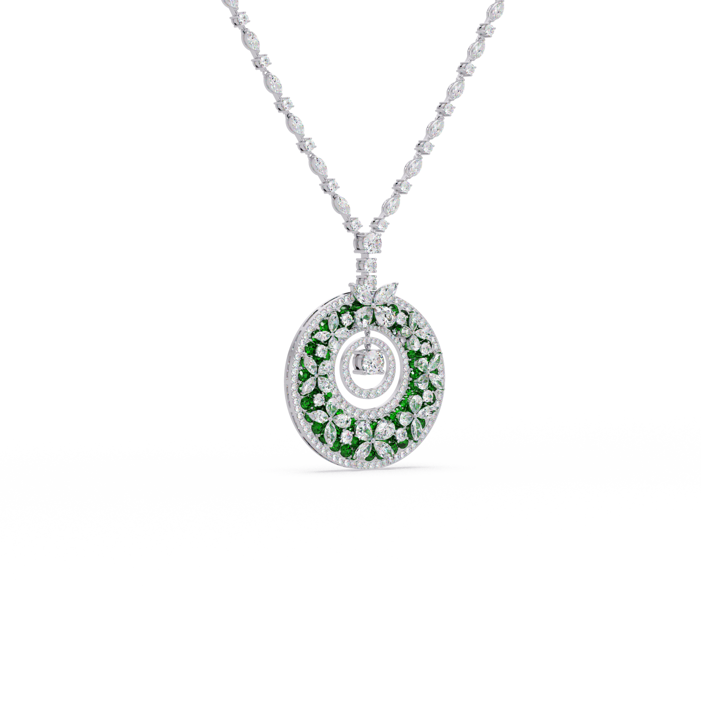 Celestial Wheel Mosaic Chain Pendant