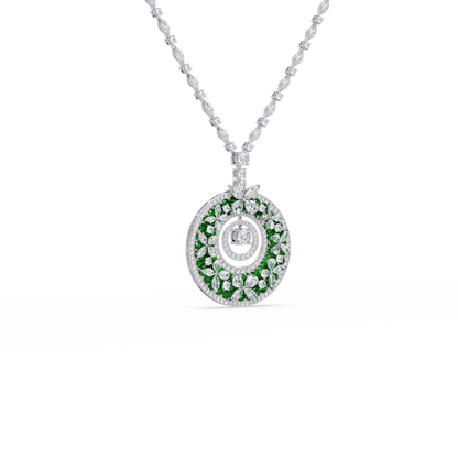 Celestial Wheel Mosaic Chain Pendant