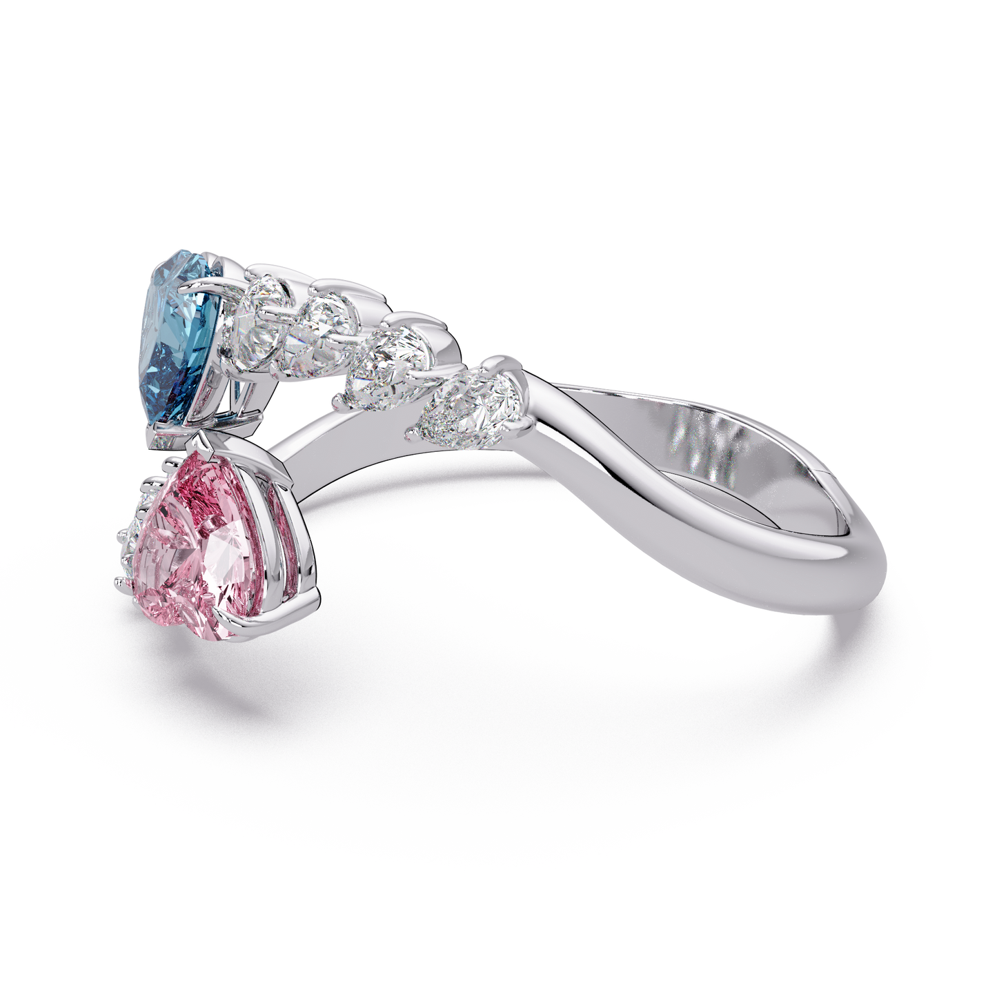 Sky Rose Heart Ring