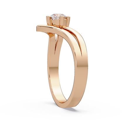 Chevron Peak Solitaire Ring