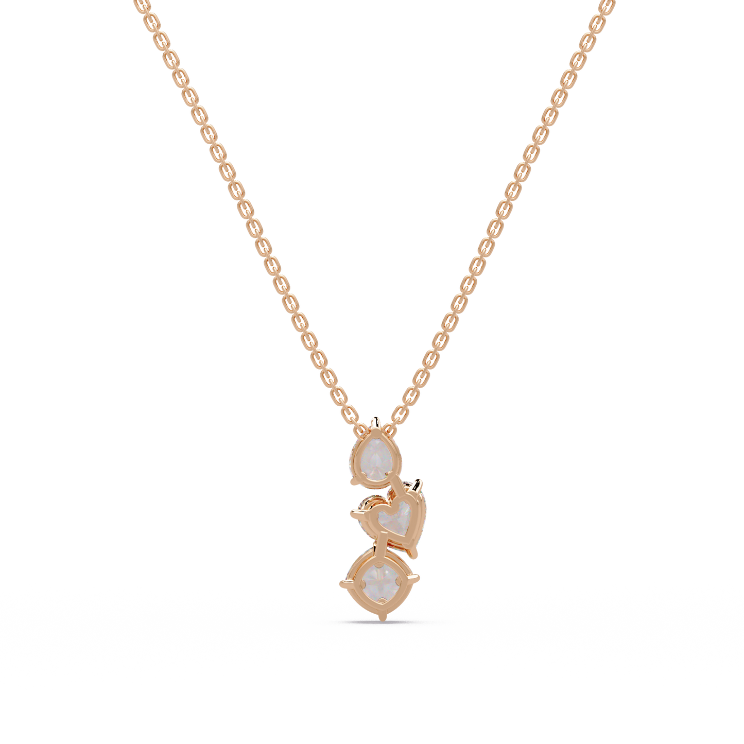 Graduated Trio Heart Chain Pendant