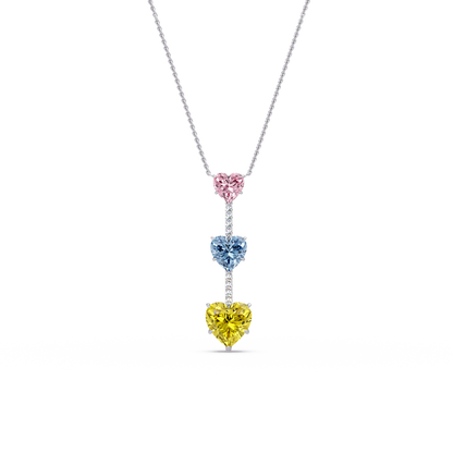 Triple Heart Drop Chain Pendant - Origine Diamonds lab-grown diamond jewellery