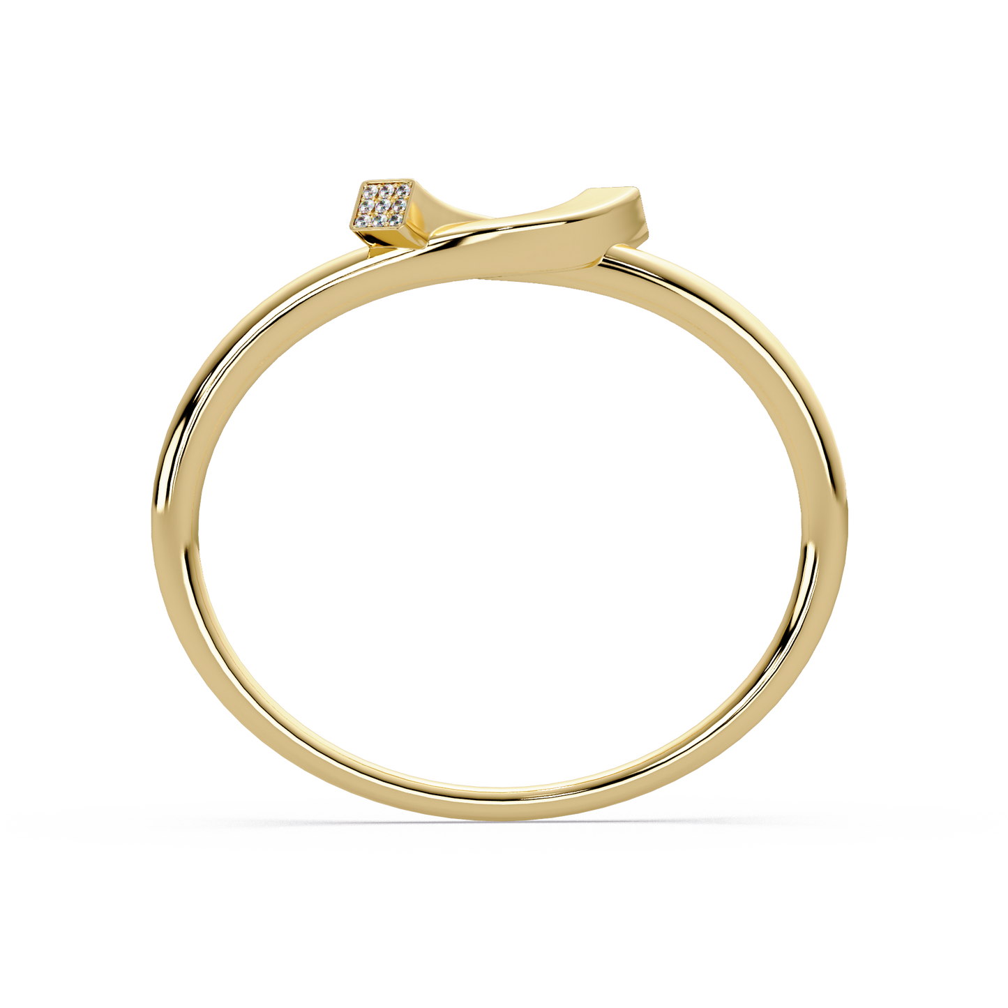 Folded Pave Accent Bangle