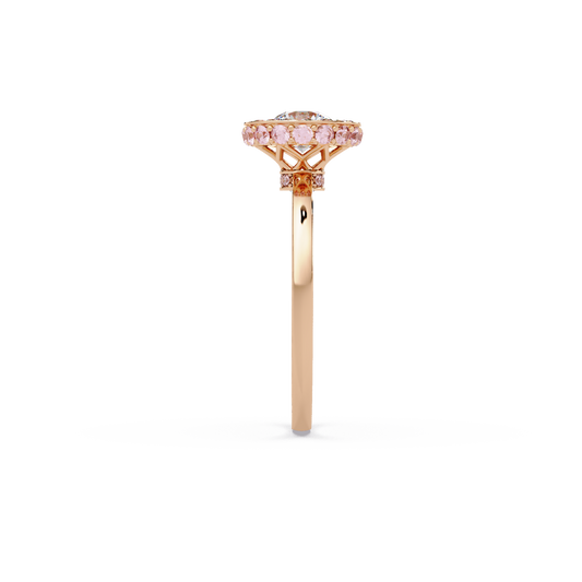 Encircled Round Halo Ring