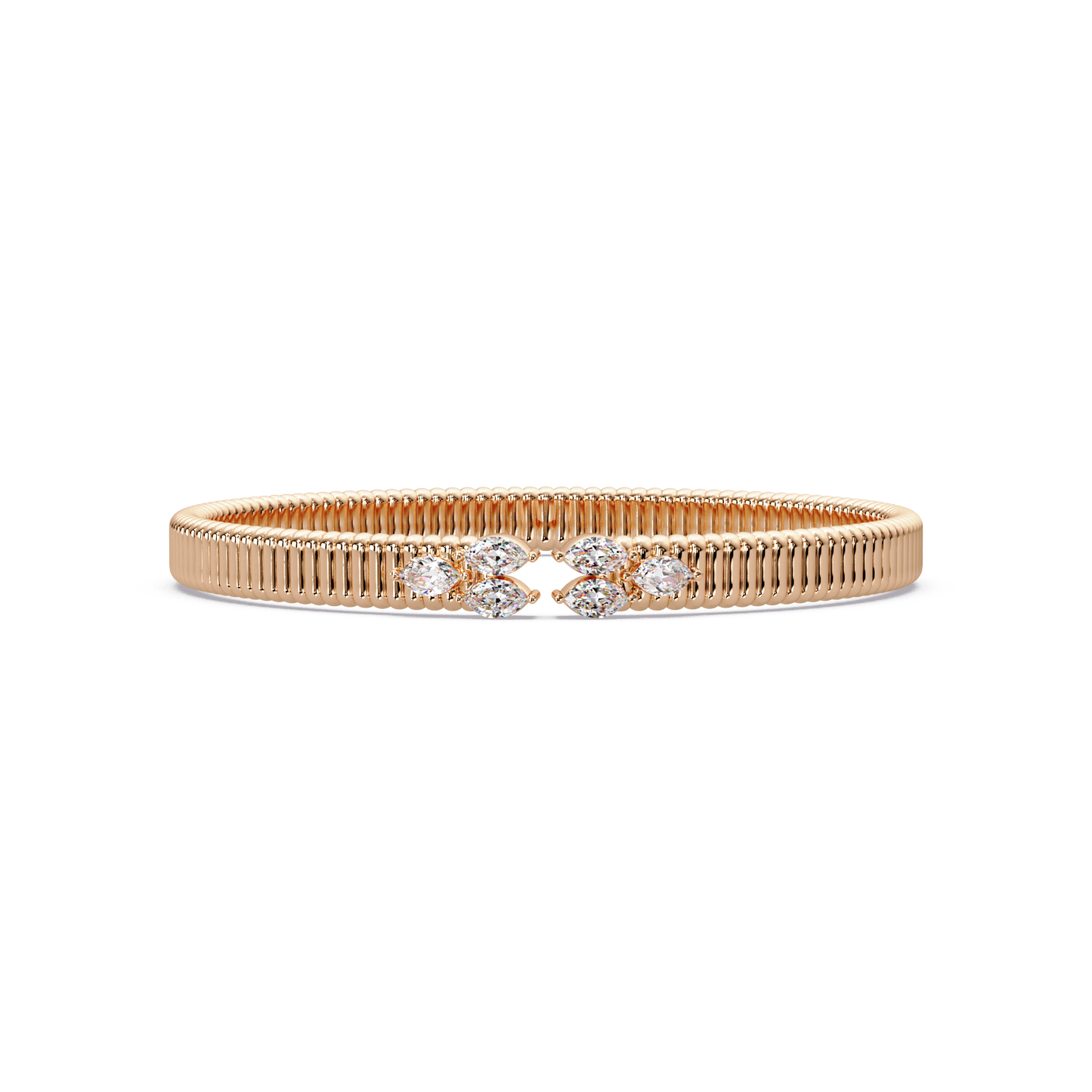 Ribbed Petal Tip Bangle