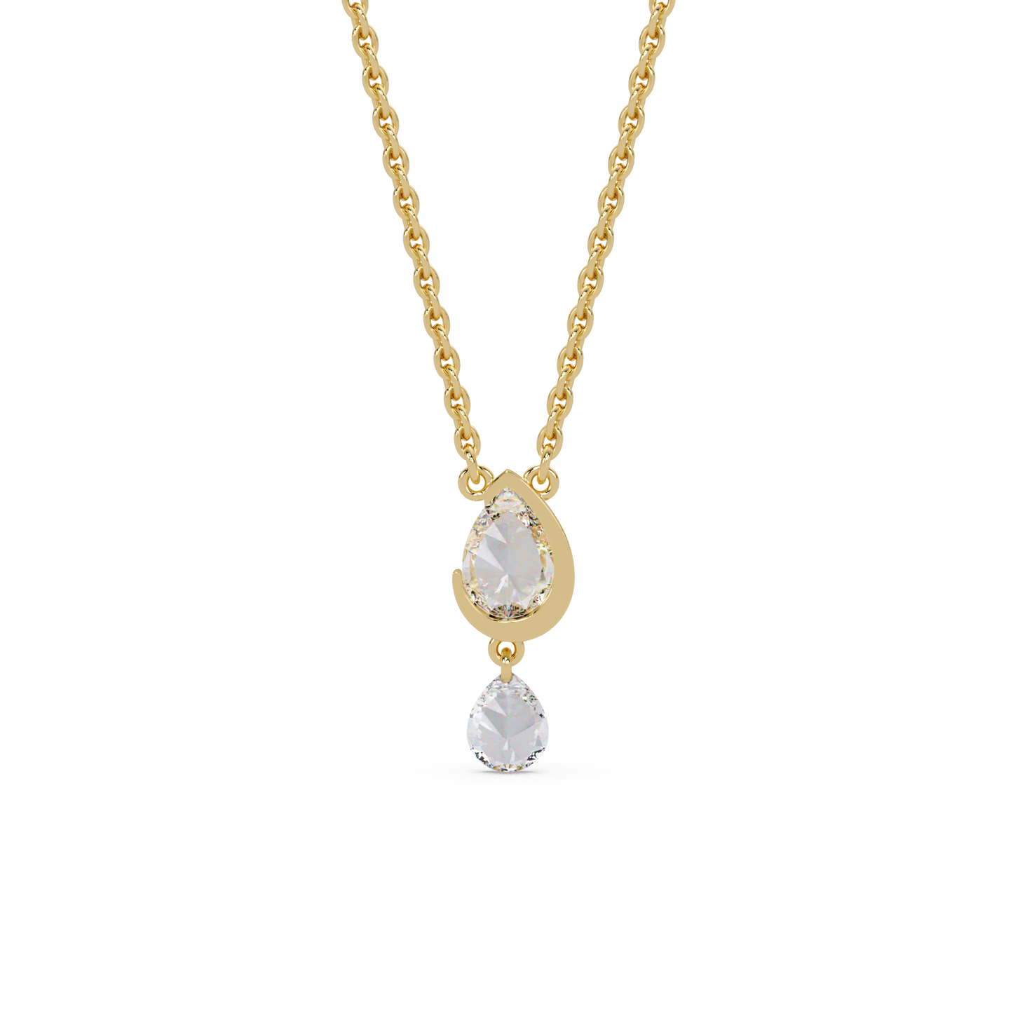 Cascading Tear Duet Chain Pendant