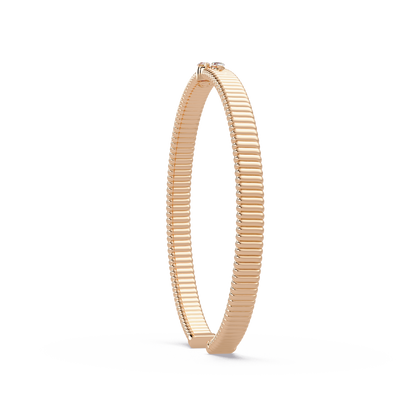 Ribbed Marquise Cuff Bangle