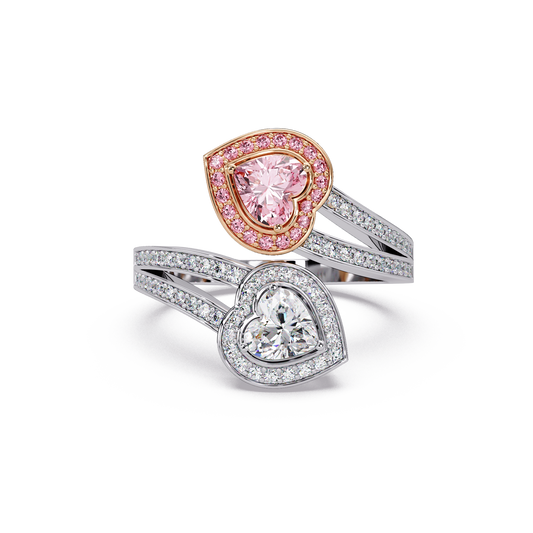 Entwined Heart Halo Ring - Origine Diamonds lab-grown diamond jewellery