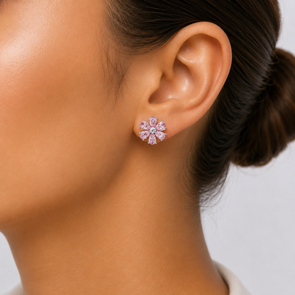Pink Petal Bloom Earrings