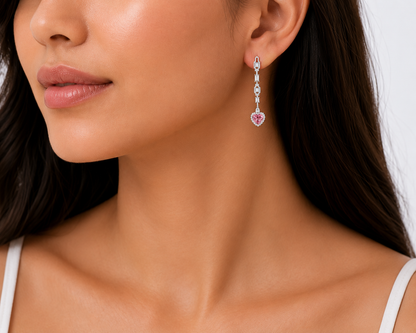 Deco Heart Drop Earrings