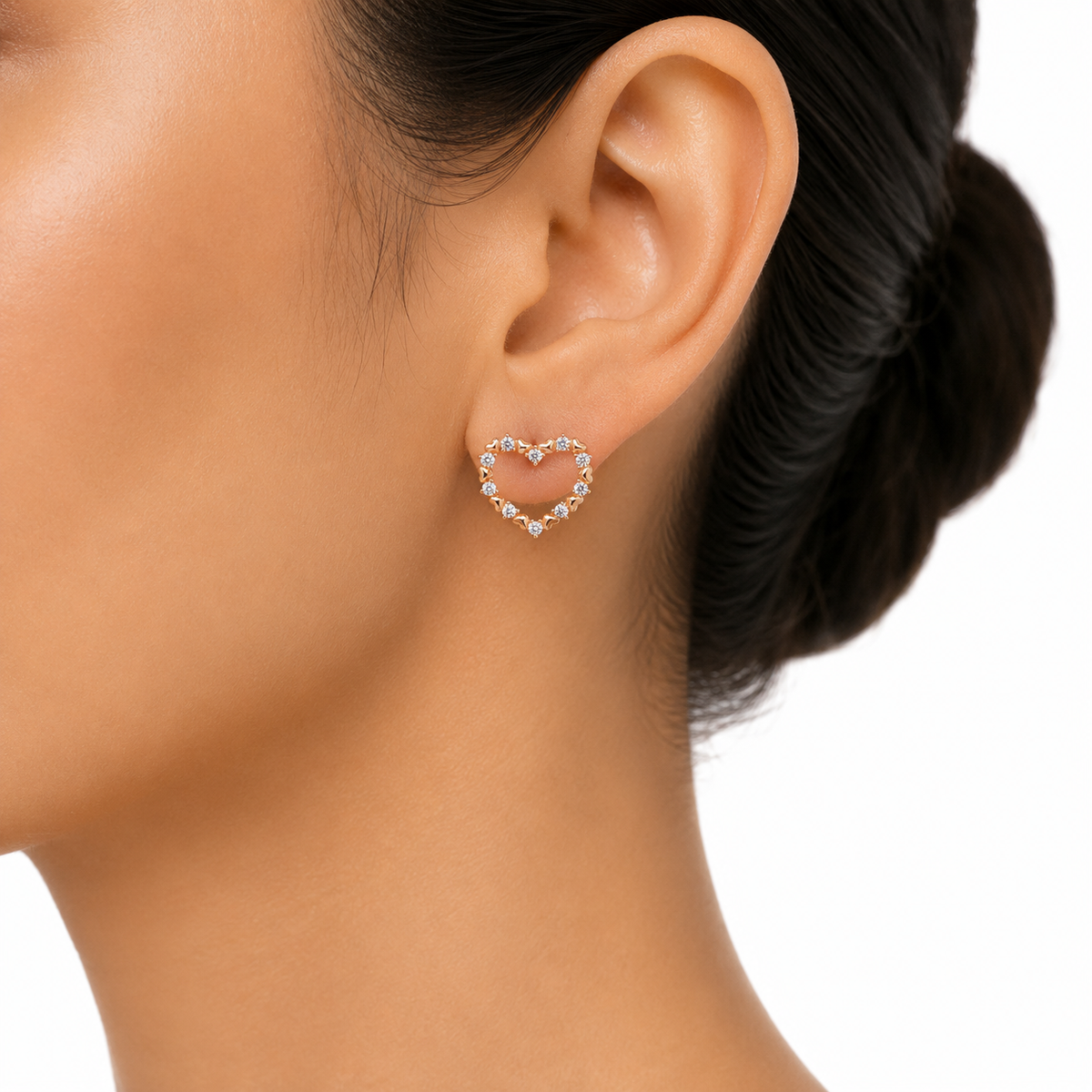 Heartbeat Diamond Frame Earrings