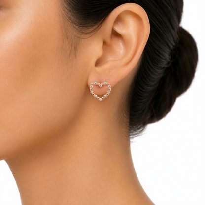 Heartbeat Diamond Frame Earrings