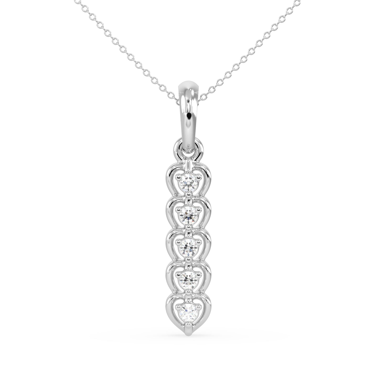Graduated Heart Drop Pendant