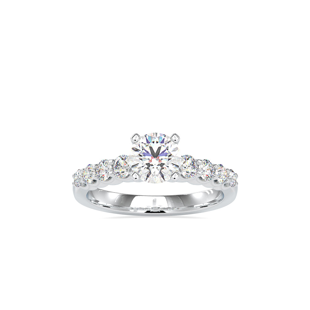 Graduated Accent Solitaire Ring