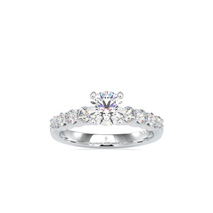 Graduated Accent Solitaire Ring