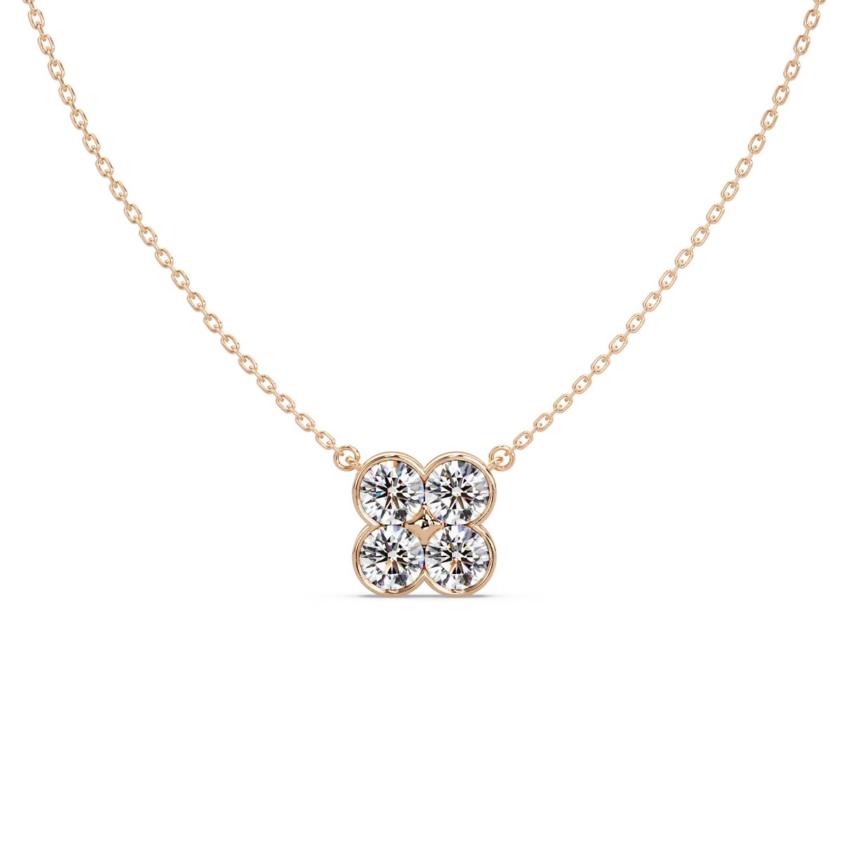 Clover Light Diamond Chain Pendant - Origine Diamonds lab-grown diamond jewellery