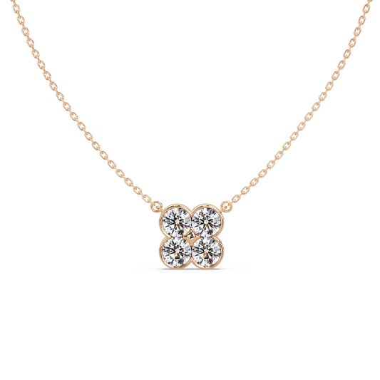 Clover Light Diamond Chain Pendant - Origine Diamonds lab-grown diamond jewellery