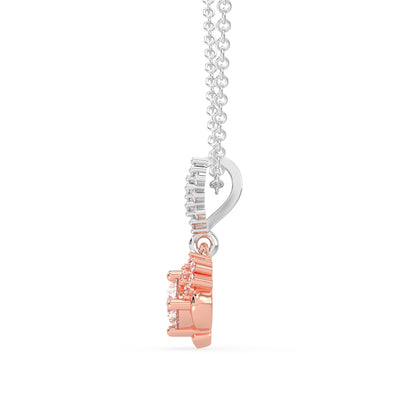 Floral Heart Solitaire Pendant